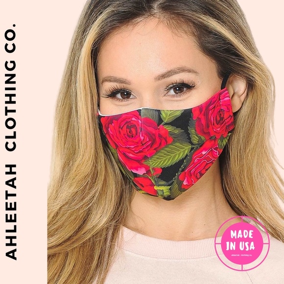 Ahleetah Accessories - 🔥 1 LEFT  FACE MASK / RED Roses Mask